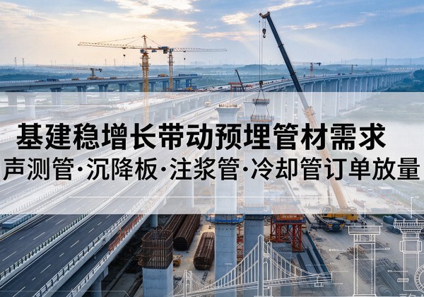 官渡基建稳增长带动预埋监测管材需求，声测管、沉降板、注浆管订单持续放量